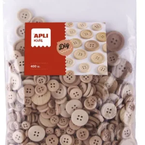 BOLSA 400 BOTONES DE MADERA NATURAL