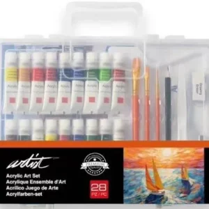 Maletin iniciacion pintura acrilica Artist con 28 piezas