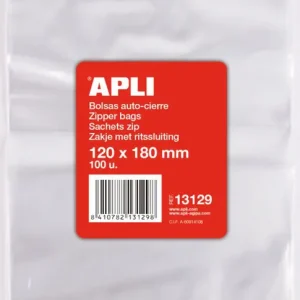 Paq/100 bolsas autocierre cremallera 120x180 mm zipper