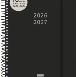 AGENDA ESCOLAR 26-27 E10 2DP 18M NEGRO ESPIRAL