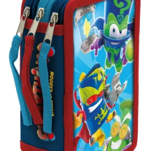 PLUMIER 3 PISOS CON MATERIAL ESCOLAR SUPERTHINGS