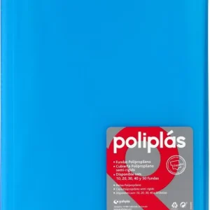 CARPETA Fº 10 FUNDAS SOLDADAS TRANSLUCIDAS AZUL POLIPLAS