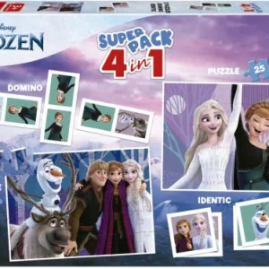 SUPERPACK 4 EN 1 FROZEN 2 PUZZLES + DOMINO + IDENTIC