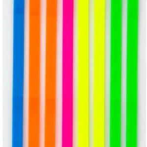 Blister 8 tiras adhesivas translucidas clores fluo 5x135mm