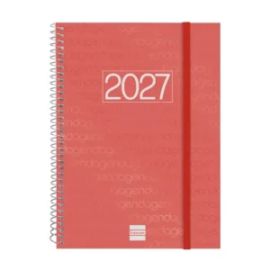 AGENDA ANUAL YEAR E10 SEMANA VISTA HORIZONTAL 2027 ROJO