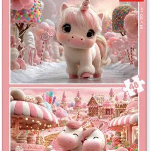 PUZZLE 2X48 PIEZAS DULCES UNICORNIOS
