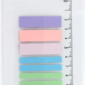 Blister marcadores autoadhesivos translucidos 3 de 12x45 y 8 de 6x45 con regla