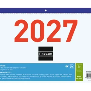 Calendario faldilla numeros grandes 2027 mes vista 300x210mm F93