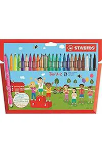 Estuche 24 rotuladores stabilo trio a-z colores surtidos