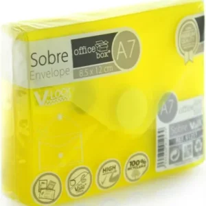 PAQ/10 SOBRE A7 V-LOCK 85X120 MM VELCRO COLOR AMARILLO