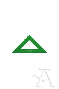 C/5 escuadra serie tecnica 16cm metacrilato verde sin graduar