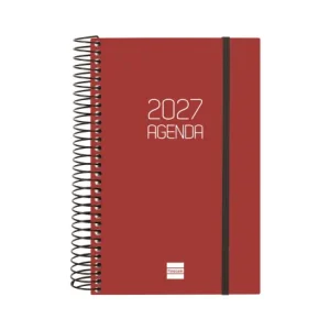AGENDA ANUAL OPAQUE E5 1 DIA PAGINA 2027 BURDEOS