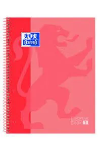 Paq/5 cuaderno espiral europeanbook1 melocotón a4 80h 90g. cuadricula 5x5mm microperforado