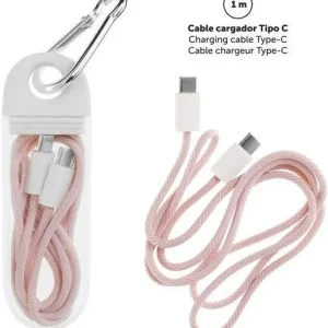 CABLES CARGADOR TIPO C COLOR ROSA PASTEL
