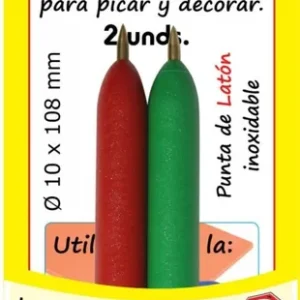 BLISTER 2 PUNZON LADO GRANDE PUNTA LATON INOXIDABLE