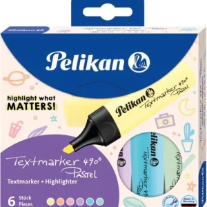 Estuche 6 marcador fluorescente textmarker 490 colores pastel