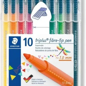 Estuche plástico 10 rotuladores triplus 323 colores surtidos