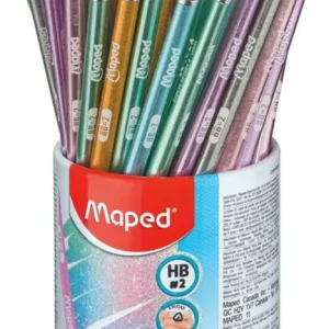 Bote 72 lapiz de grafito 2hb deco glitter con goma maped