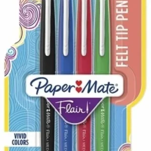 Estuche 4 rotuladores paper mate flair original colores basicos