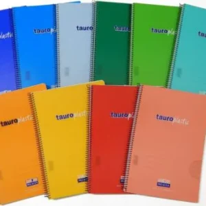 Paq/8 cuaderno espiral 4º 80h 90g cuadricula 46 tauroplastic
