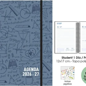 AGENDA ESCOLAR 26-27 STUDENT 12X17 DP MATHS PLOMO