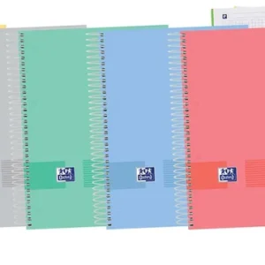 Paq/5 cuaderno espiral A4+ 120h 90g cuadrícula 5x5 microperforado oxford &you colores pastel