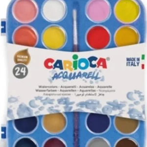 ESTUCHE PLASTICO 24 ACUARELAS CARIOCA WATERCOLORS