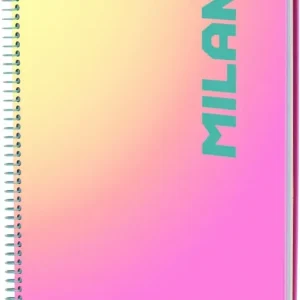 Cuaderno espiral a4 90h 95g. 1 horizontal microperforado serie sunset rosa