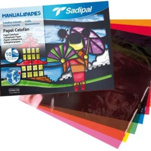 Bloc manualidades 10 hojas papel celofan transparente 30 g. 32x24cm colores surtidos