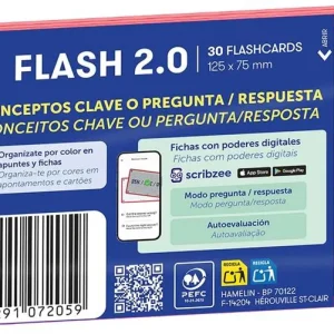 Paquete flashcards 2.0 oxford a7 30 fichas 1 linea color rojo