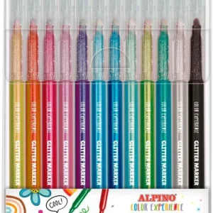 Estuche 12 rotuladores glitter marker colores surtidos