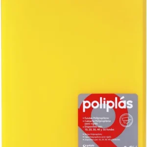 CARPETA Fº 40 FUNDAS SOLDADAS TRANSLUCIDAS AMARILLO