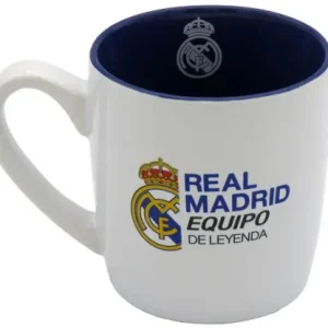 TAZA BLANCA Y AZUL REAL MADRID EN CAJA