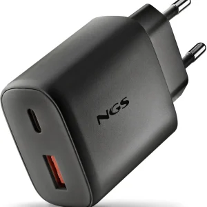 CARGADOR GAN ULTRARRAPIDO 45W USB-C+ USB-A COLOR NEGRO