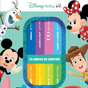 DISNEY BABY: MI PRIMERA BIBLIOTECA - 12 LIBROS DE CARTÓN - BLOQUE DE LIBROS - PI KIDS 2026