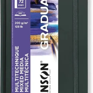 Cuaderno canson mix media blanco 14x21,6 36h 200g grano fino