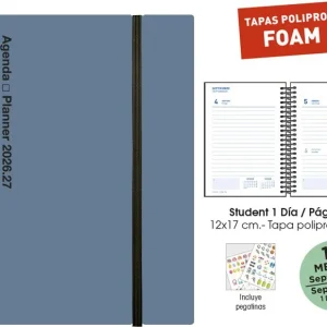 AGENDA ESCOLAR 26/27 STUDENT FOAM 12X17 DP PLOMO