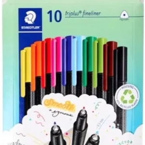 Estuche 10 rotuladores triplus fineliner 334 colores surtidos