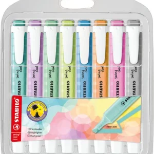 Estuche 8 marcadores fluorescentes stabilo swing cool nuevos colores