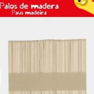 PAQ/50 PALOS MADERA NATURAL FINOS 11CM