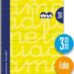 CUADERNO ESPIRAL Fº 80H 90G 3MM AMARILLO CUADROVIA EXTRADUR