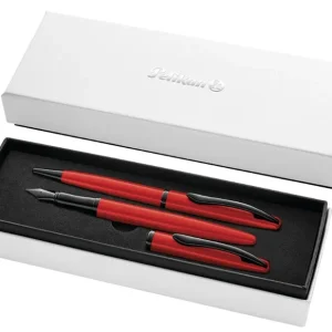 Set boligrafo + estilografica jazz noble rojo