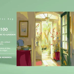 Bastidor pintar por numeros green door to garden 40x50cm