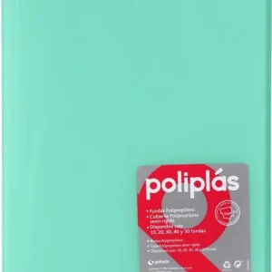 CARPETA Fº 30 FUNDAS SOLDADAS TRANSLUCIDAS VERDE AGUA