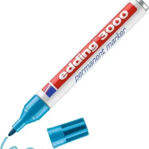 c/10 rotulador edding 3000 azul claro marcador permanente