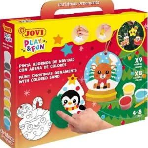 Kit pinta con arena de colores christmas ornaments play &fun