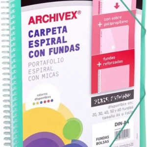 CARPETA 50 FUNDAS CANGURO A4 ARCHIVEX STAR VERDE