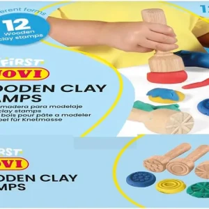 Pack 12 sellos madera texturas surtidas my first plastilina baby