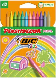 ESTUCHE 12 CERAS PLASTIDECOR COLOR PASTEL