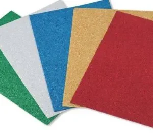 PACK 3 LAMINAS GOMA EVA PURPURINA BLANCO 20X30 CM